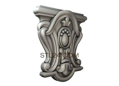 Chapiters (Baroque capital with medallion and volutes, KP_0407) 3D models for cnc